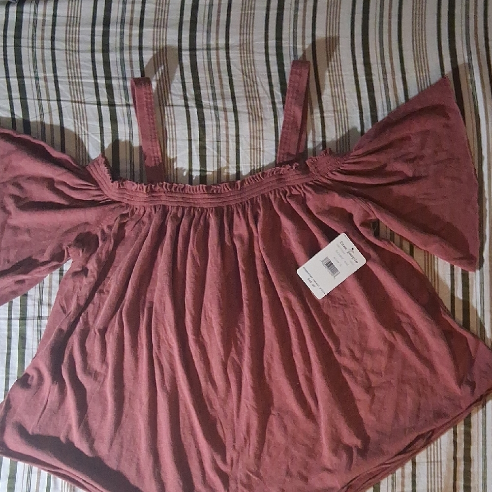 Free People Dusty Rose Off-Shoulder Blouse